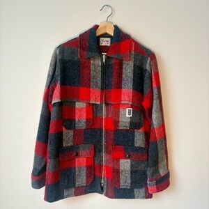 VTG 60s 70s Regent Canada Wool Buffalo Plaid Shacket Jacket (Regent Chemise)
